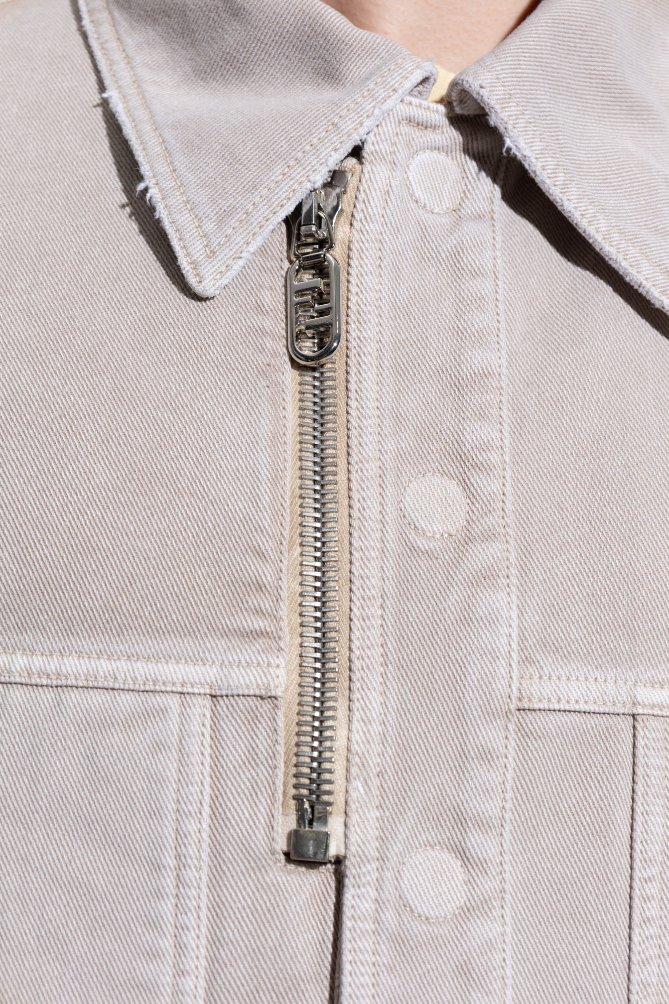 Fendi Denim jacket | fendi eyewear oversize frame gradient